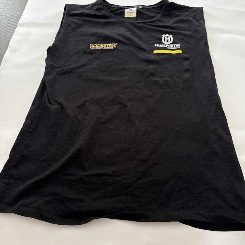 Husqvarna Cut Sleeve Tshirt Black Rockstar